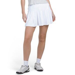 G LIFESTYLE White Upf 50 Pleated Mini Skort